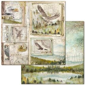img 1 attached to Stamperia International Paper Pad 8x8 Forest, 20.3cm x 20.3cm, Multicolored - 10 Pack
