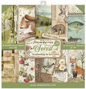 img 4 attached to Stamperia International Paper Pad 8x8 Forest, 20.3cm x 20.3cm, Multicolored - 10 Pack