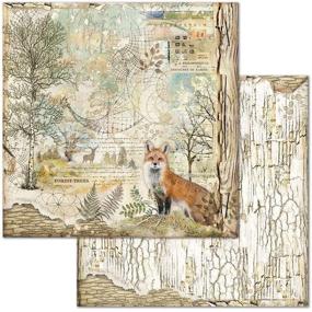 img 2 attached to Stamperia International Paper Pad 8x8 Forest, 20.3cm x 20.3cm, Multicolored - 10 Pack