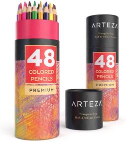 img 4 attached to 🎨 Highly-Pigmented Wax-Based Core Pencils: Arteza Colored Pencils, 48 Vibrant Colors - Ideal for Adult and Teen Artists