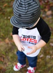 img 2 attached to 🧢 Boys' Accessories and Hats & Caps: Born Love Stripe Beanie Waffle