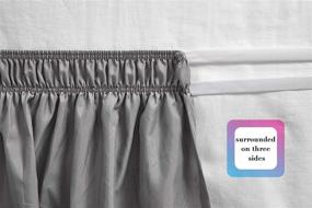 img 1 attached to 🛏️ RIMELA Silver Gray Bed Skirt: Elastic Dust Ruffles, Wrinkle & Fade Resistant, Easy Install - Queen Size 15 Inch Drop