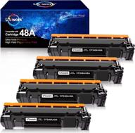 🖨️ uniwork compatible toner cartridge - hp 48a cf248a replacement for laserjet pro m15w m29w m28w m16w m30w m31w m15a printer tray, pack of 4 (black) logo