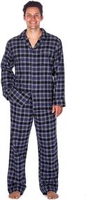 img 4 attached to High-Quality Flannel Pajama Sleepwear for Men