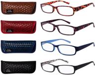 😎 stylish and sleek ladies' reading glasses - 4 pack of eyeguard thin frame readers with beautiful patterns, strength 2.50 logo