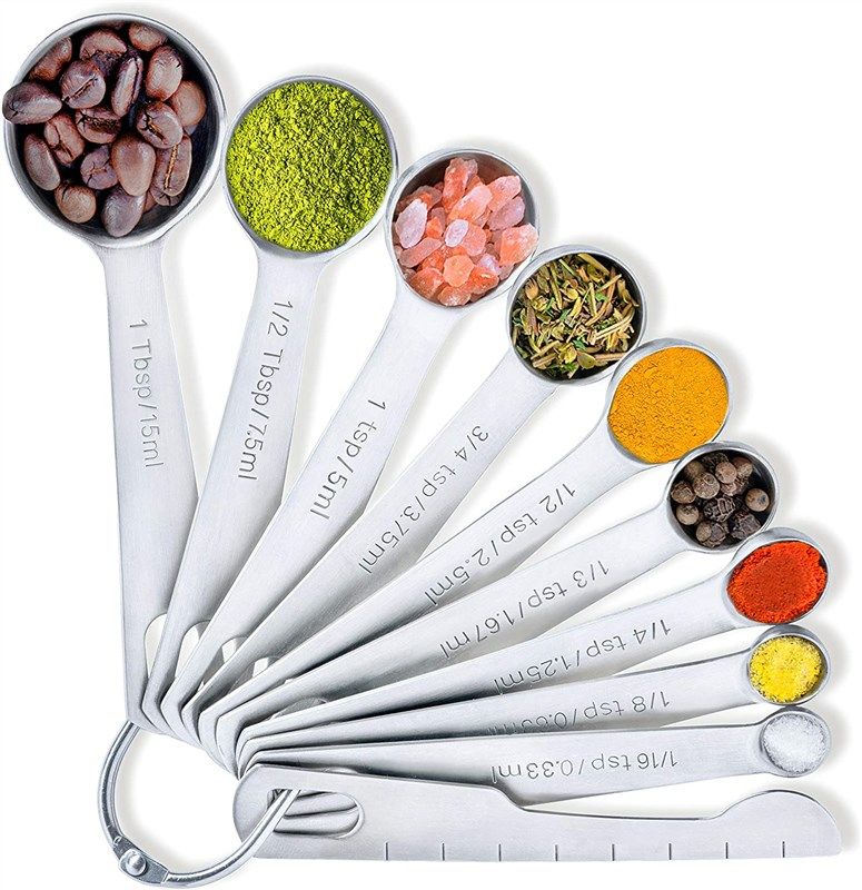  Mini Measuring Spoon Set, Heavy Duty Stainless Steel Measuring  Spoons for Cooking Baking, Tablespoon Teaspoon for Dry or Liquid  Ingredients, Fits in Spice Jar, 1/16 1/8 3/16 1/4 1/3tsp : CDs & Vinyl