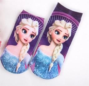 img 3 attached to Frozen Elsa & Anna Socks 4 Pairs: Top-quality Frozen-themed footwear for fans