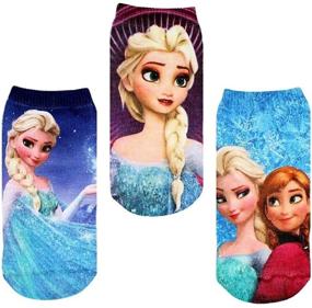 img 4 attached to Frozen Elsa & Anna Socks 4 Pairs: Top-quality Frozen-themed footwear for fans