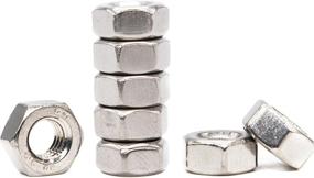 img 3 attached to 🔩 50pcs M6 x 1.0mm Hex Nuts - A2-70 Stainless Steel, Bright Finish by binifiMux