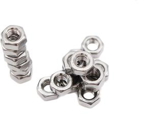 img 1 attached to 🔩 50pcs M6 x 1.0mm Hex Nuts - A2-70 Stainless Steel, Bright Finish by binifiMux