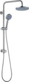 img 4 attached to 🚿 Contemporary Brushed Nickel Slide Bar Shower Set with Adjustable Slide Bar, 8'' Shower Head, Hand Held Shower and Diverter Body - 5-Function, Shower Trim Kit