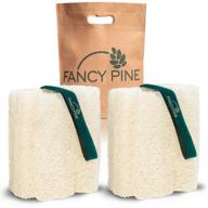 fancy pine loofah sponge: customizable exfoliating skin care, yuck-free & 100% natural organic egyptian luffa cylindrica – cellulite & dry skin body puff scrubber sponge logo