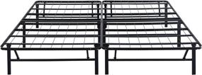 img 3 attached to 🛏️ Olee Sleep 14 Inch Foldable Dura Metal Platform Bed Frame, Full Size, Black - Comfort Base with Under-Bed Storage