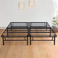 🛏️ olee sleep 14 inch foldable dura metal platform bed frame, full size, black - comfort base with under-bed storage логотип