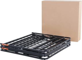 img 1 attached to 🛏️ Olee Sleep 14 Inch Foldable Dura Metal Platform Bed Frame, Full Size, Black - Comfort Base with Under-Bed Storage