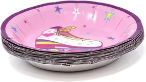 img 2 attached to 🛼 Roller Skating Party Supplies Tableware Set - 24 Disposable Dinner Plates (9"), 24 Plates (7"), 24 Cups (9 Oz), and 50 Lunch Napkins - Perfect for Girls, Teens, Retro Themed Roller Skate Birthday Party Decorations