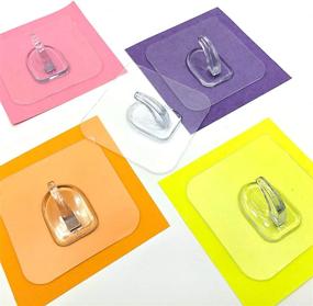 img 1 attached to 🔧 Convenient 5-Pack of Transparent Reusable Adhesive Wall Hooks: Ideal for Kitchen, Bath, and Toy Organization