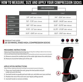 img 3 attached to 🧦 CSX Compression Socks - 20-30 mmHg, Knee High, Recovery Support, for Men & Women - Large Size, Silver on Black