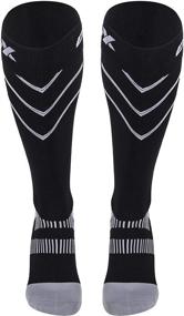 img 4 attached to 🧦 CSX Compression Socks - 20-30 mmHg, Knee High, Recovery Support, for Men & Women - Large Size, Silver on Black