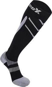 img 1 attached to 🧦 CSX Compression Socks - 20-30 mmHg, Knee High, Recovery Support, for Men & Women - Large Size, Silver on Black