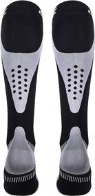 img 2 attached to 🧦 CSX Compression Socks - 20-30 mmHg, Knee High, Recovery Support, for Men & Women - Large Size, Silver on Black