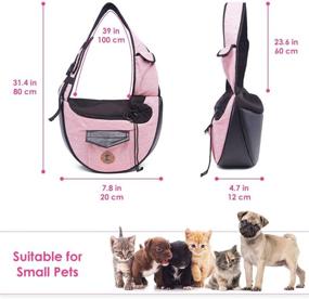 img 3 attached to Hands-Free HomeChi Pet Sling: Small Pet Puppy Dog Cat Carrier Bag with Adjustable Padded Strap & Front Pouch, Ideal for Outdoor Walking & Hiking