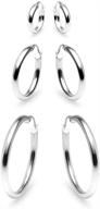 sterling silver medium polished earrings logo