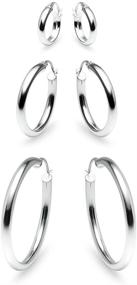 img 4 attached to Sterling Silver Medium Polished Earrings