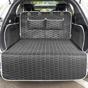 img 4 attached to 🐾 Oasser Waterproof SUV Cargo Liner for Dogs with Bumper Flap Protector and 2 Large Pockets