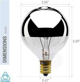 img 2 attached to 💡 40G16.5/SL - Incandescent - 120V - 40W - Dimmable Candelabra Globe Light - Silver Crown