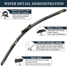 img 2 attached to 🚗 Volvo V50 V70 XC70 XC90 S80 S60 Replacement Wiper Blades - Original Equipment Set of 2 (24"/22")