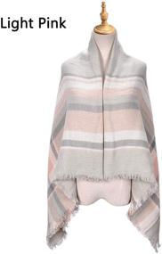 img 1 attached to 🧣 Women's Plaid Blanket Scarf Wrap - HITOP Classic Soft Tartan Winter Shawl with Tassels