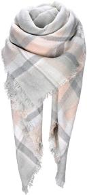 img 4 attached to 🧣 Women's Plaid Blanket Scarf Wrap - HITOP Classic Soft Tartan Winter Shawl with Tassels