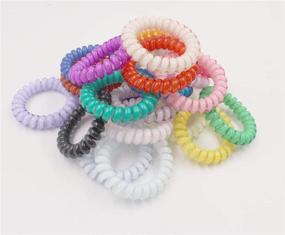 img 2 attached to 🎀 24 Pack Spiral Hair Ties, No Crease Coil Hair Ties, Phone Cord Hair Ties in Candy Colors, Spiral Telephone Hair Ties, Colorful Hair Accessories for Women and Girls