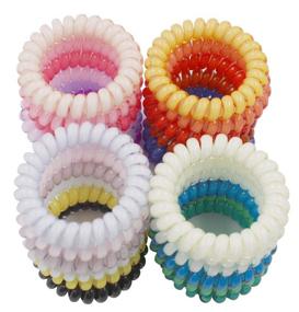 img 1 attached to 🎀 24 Pack Spiral Hair Ties, No Crease Coil Hair Ties, Phone Cord Hair Ties in Candy Colors, Spiral Telephone Hair Ties, Colorful Hair Accessories for Women and Girls