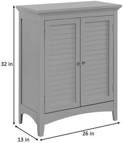 img 1 attached to Glancy Freestanding Floor Cabinet with 2 Shutter Doors and Adjustable Shelves, Grey - Home Storage for Bathroom, Kitchen, and Living Room