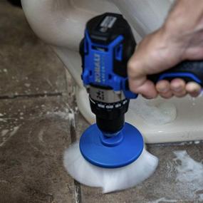 img 1 attached to 🔧 Ultimate Cleaning Power: RotoScrub Bathroom Scrub Pads + Drill Powered Scrub Brush Combo Kit