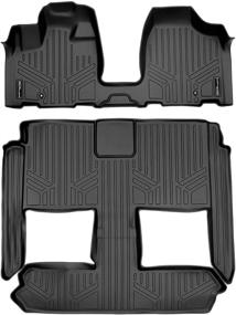 img 4 attached to 🚗 MAXLINER Floor Mats 3 Row Liner Set in Black for 2008-2018 Dodge Grand Caravan/Chrysler Town &amp; Country (Stow 'n Go Feature Exclusive)