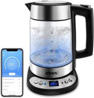 🔌 korex smart electric water kettle glass heater boiler with wifi app alexa google home assistant compatibility - 1.7 l ideal for coffee tea milk - overheat protection & temperature control логотип