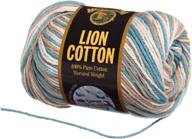 мягкая и устойчивая: пряжа lion brand yarn 760-224 из хлопка лев в оттенке шалфей. логотип