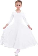 π stunning zx girls long-sleeve praise dance dress: full-length swing lyrical dancewear & worship costume logo