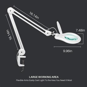 img 3 attached to 🔍 Лупа-лампа Bemelux LED с креплением - Мощная линза-люпа диаметром 5 дюймов, диммируемая настольная лампа с яркостью 1200 люмен для ремесел - Увеличение 2.25Х, яркие 60 светодиодов - Белый