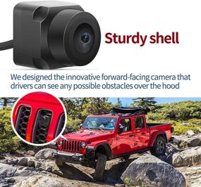 img 2 attached to 📷 RED WOLF Front Forward-Facing View Camera for Jeep Wrangler JL/JLR/JLU/JT Gladiator Rubicon Off-Road 2018-2021 - Front Trail Cargo Camera Mount on Truck's Grille Waterproof