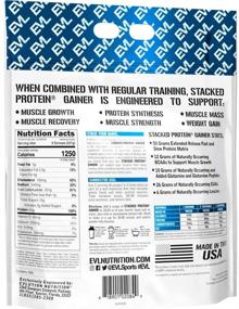 img 1 attached to Evlution Nutrition Stacked Protein Gainer - Whey Protein Powder Complex: 50g Protein, 250g Carbs - Muscle Building, Recovery, Post Workout - Gluten-Free - Vanilla Ice Cream Flavor (12 LB)