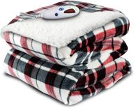 🔥 stay cozy with the biddeford blankets velour/sherpa electric heated throw - digital controller included! logo