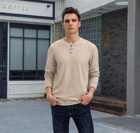 img 1 attached to Sailwind Sleeve Waffle Henley T Shirts Men's Clothing