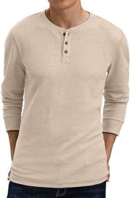 img 4 attached to Sailwind Sleeve Waffle Henley T Shirts Men's Clothing