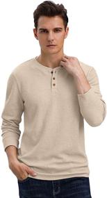 img 3 attached to Sailwind Sleeve Waffle Henley T Shirts Men's Clothing