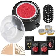 digital wax warmer kit: stripless hard wax beans for hair removal, full body, face, bikini, brazilian - safe for sensitive skin, with 4 bags and 30 applicators – achieve smooth, sexy skin! logo