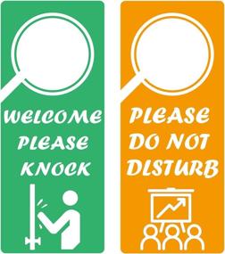 img 4 attached to 🚪 Do Not Disturb/Please Knock Door Hanger Sign - Pack of 2 | Double-Sided | Ideal for Retail Store Fixtures & Equipment